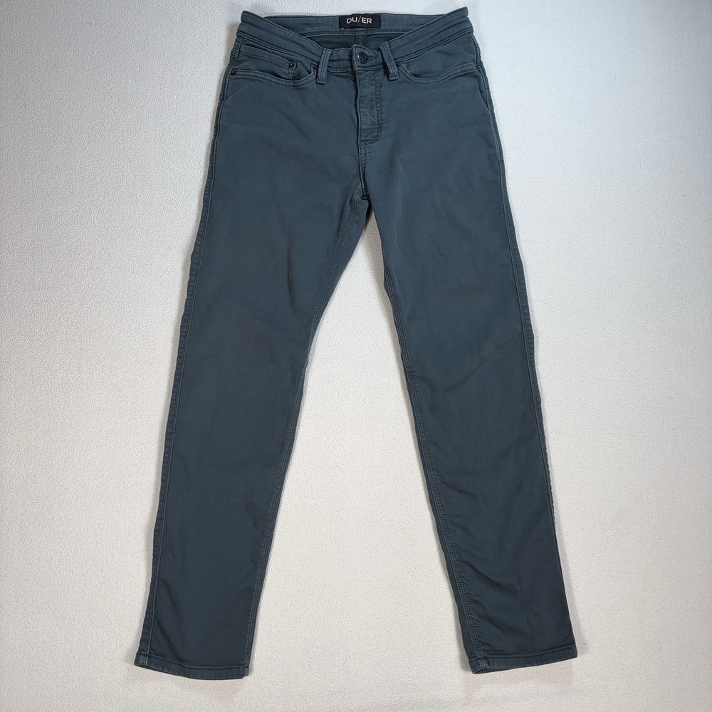 DU/ER Nature2X Slim Fit Pants Men's 30x28* Green Gray N2X Tapered Stretch